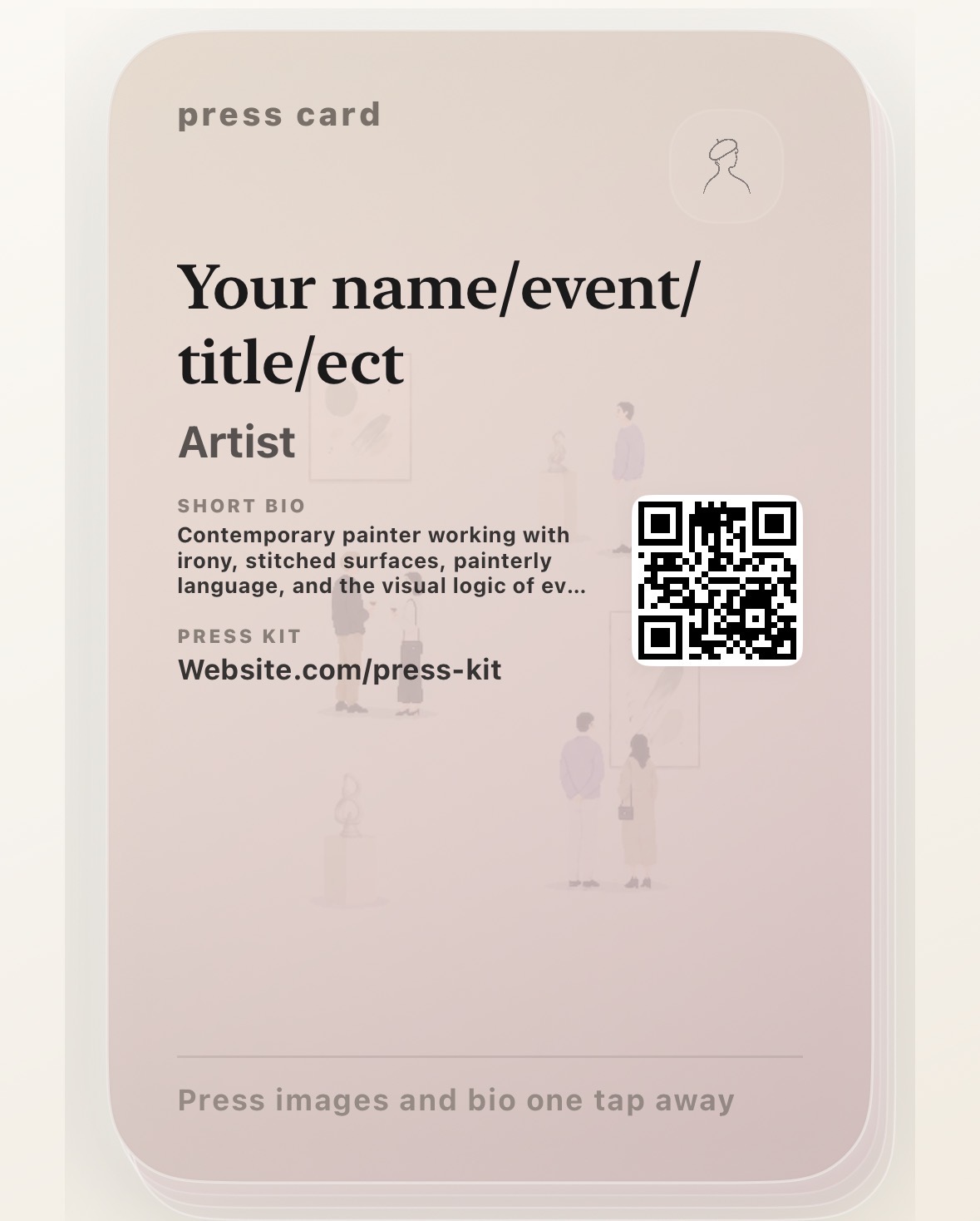 Press and media card in the Studio Card app